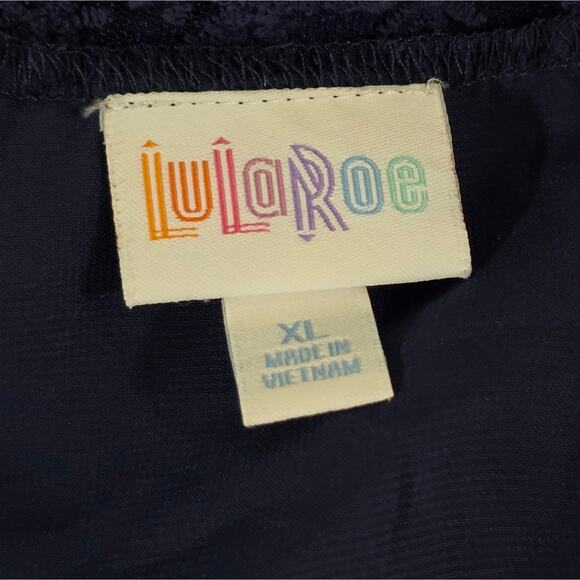 LulaRoe Duster Kimono Blue Crocheted Lace Size XL - Picture 6 of 7